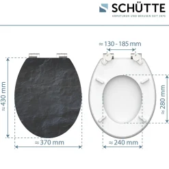 MDF HG WC-Sitz BLACK STONE mit Absenkautomatik^Schütte Sale