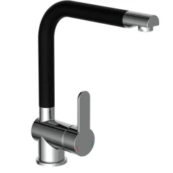 Schwenkbare Küchenarmatur Rio chrom schwarz matt^Schütte