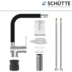 Schwenkbare Küchenarmatur Rio chrom schwarz matt^Schütte