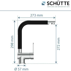 Schwenkbare Küchenarmatur Rio chrom schwarz matt^Schütte