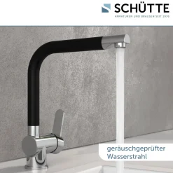 Schwenkbare Küchenarmatur Rio chrom schwarz matt^Schütte