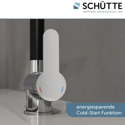 Schwenkbare Küchenarmatur Rio chrom schwarz matt^Schütte