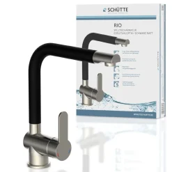 Schütte Schwenkbare Küchenarmatur Rio Edelstahloptik weiß