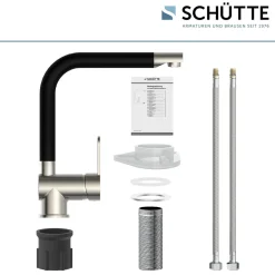 Schütte Schwenkbare Küchenarmatur Rio Edelstahloptik weiß