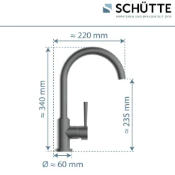 Schütte schwenkbare Küchenarmatur Cornwall graphit