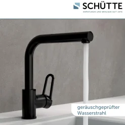 Schütte Spülarmatur Design Ring schwarz matt mit herausziehbarer Geschirrbrause