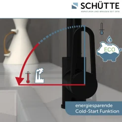 Schütte Spülarmatur Design Ring schwarz matt mit herausziehbarer Geschirrbrause