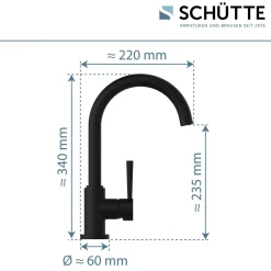 Schütte Spültischarmatur Cornwall Niederdruck schwarz matt