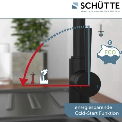 Schütte Spültischarmatur Cornwall Niederdruck schwarz matt