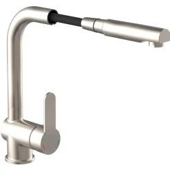 Schütte Spültischarmatur London Edelstahloptik mit herausziehbarem Auslauf