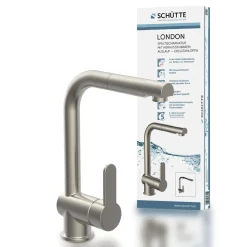 Schütte Spültischarmatur London Edelstahloptik mit herausziehbarem Auslauf
