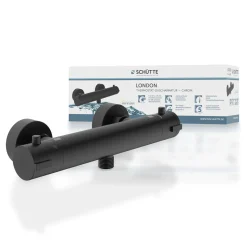 Schütte Thermostat Duscharmatur London Schwarz matt