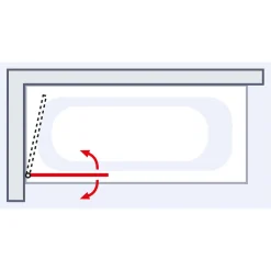 Schulte BlackStyle Badewannenfaltwand Komfort 1-teilig Dekor Atelier 5 140 x 80 cm