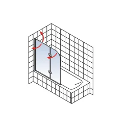 Badewannenfaltwand 2 teilig Alunatur*Schulte