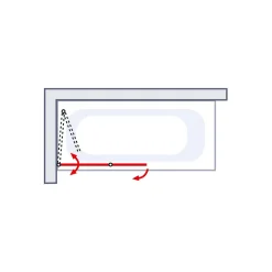 Badewannenfaltwand 2 teilig Alunatur*Schulte