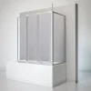 Badewannenfaltwand 3-teilig 1288 x 1400 mm mit Seitenwand und Deckenstütze^Schulte
