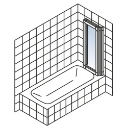 Schulte Badewannenfaltwand Komfort 140 x 127 cm Echtglas