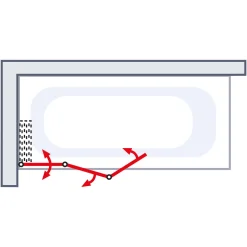 Schulte Badewannenfaltwand Komfort 140 x 127 cm Echtglas