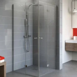 Schulte Drehfalttür als Eckeinstieg AlexaStyle 2,0 192 x 100 x 100 cm alu klar