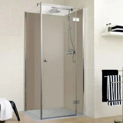 Duschrückwand Decodesign-Set über Eck 900 x 2100 mm taupe*Schulte Discount