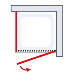 Eckdusche mit Drehtür Alexa Style 2.0 Alu Natur ESG fixil 90 x 90 cm*Schulte Sale