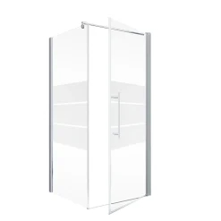 Eckdusche mit Drehtür Alexa Style 2.0 Alu Natur ESG chromfarben 90 x 90 cm*Schulte Sale