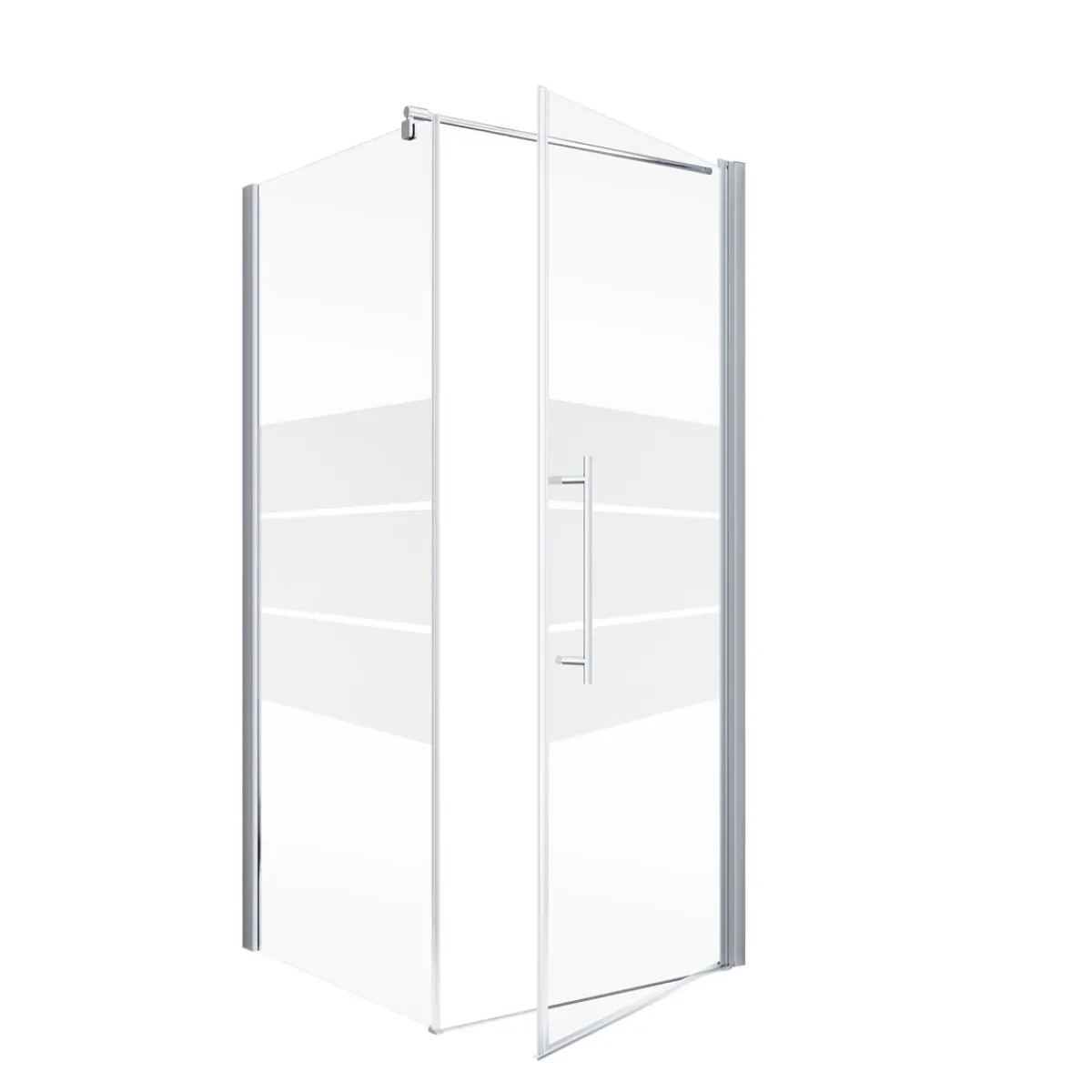 Eckdusche mit Drehtür Alexa Style 2.0 Alu Natur ESG chromfarben 90 x 90 cm*Schulte Sale