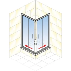Schulte Eckdusche mit Schiebetür Sunny 75-90 x 180 x 75-90 cm ESG silberfarben Klar hell 50