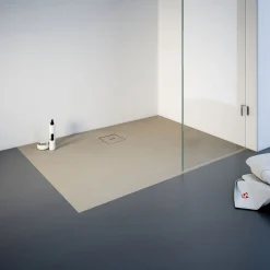 Eck-Duschwanne Rechteck Steinstruktur 120 x 4 x 80 cm sandfarben*Schulte Sale