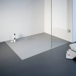 Eck-Duschwanne Rechteck Steinstruktur 120 x 4 x 80 cm grau*Schulte Sale