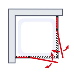 Eckeinstieg mit Drehtür BlackStyle mattschwarz BxH 90 x 192 cm*Schulte Best