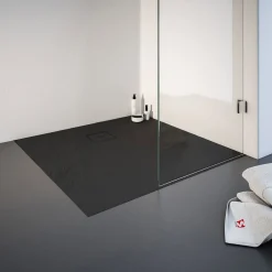 Express Plus Duschwa Mineralg Steinstr Quadrat -Plan 1200 x 1200 anthraz.^Schulte Best