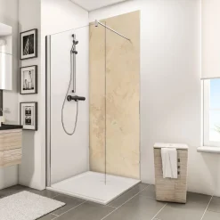 Schulte ExpressPlus Duschrueckwand DecoDesign Dekor Stein Kalkstein hell 2100 x 1000