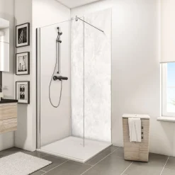 ExpressPlus Duschrueckwand DecoDesign Dekor Stein Marmor hell 2100 x 1000^Schulte Discount
