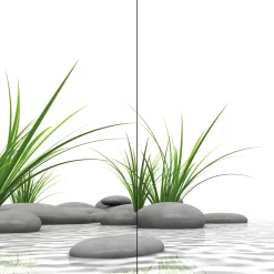 ExpressPlus Duschrueckwand DecoDesign Foto ue Eck Zen Steine u Gras 2100 x 900*Schulte New