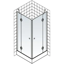 ExpressPlus MasterClass Eckeinsti auf DB 2000 x 800 x 800 chrom klar fixil Rundgriff*Schulte New