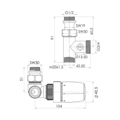 Schulte ExpressPlus Set Mischbetrieb verchromt Version links