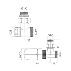 ExpressPlus Thermostat-Set Eck verchromt^Schulte Hot