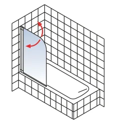 Schulte Komfort Badewannenfaltwand-1 teilig 140 x 80 cm Mattschwarz Klar hell