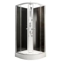 Komplettdusche Rhodos 225 x 85 x 85 cm schwarz^Schulte New