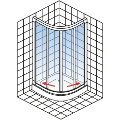 Schulte Set Kristall Trend Runddusche inkl Duschwanne 185 x 90 x 90 cm