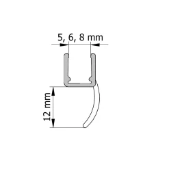 Schulte Universal Dichtleiste senkrecht 5,6,8 mm/2000 mm Breite Dichtlippe 12