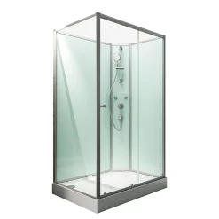 Wellnesskabine Ibiza rechts light-grün 204 x 160 x 90 cm^Schulte Outlet