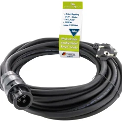 Schwaiger Anschlusskabel Batterie auf Schuko für Wechselrichter 10 m