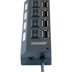 Hub USB 2.0 4-fach schwarz^Schwaiger