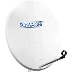 Satellitenschüssel mit Logo 80 cm Stahl weiß*Schwaiger Best