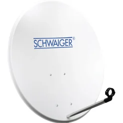 Satellitenschüssel mit Logo 80 cm Stahl weiß*Schwaiger Best