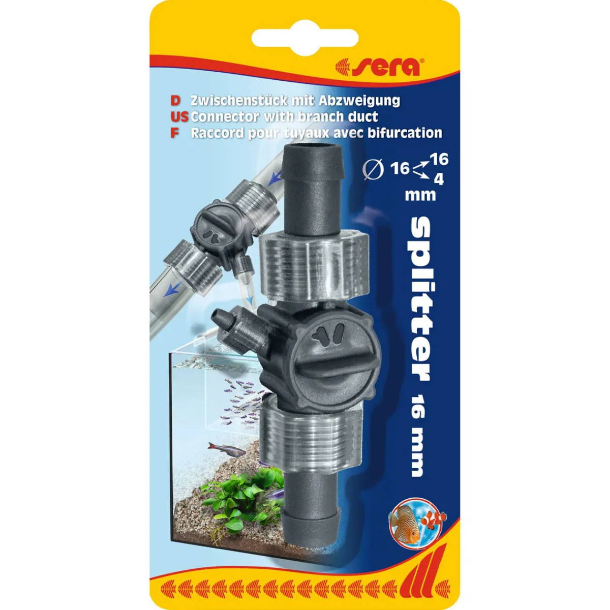 Zwischenstück mit Abzweigung für Durchmesser 16/16/4 mm*sera Best