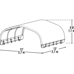 ShelterLogic Weidezelt Überdachung 13,7 m² 370x370x170cm Grün