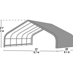 ShelterLogic Weidezelt Run-In-Shed 40,87 m² 610x670x320cm Grün